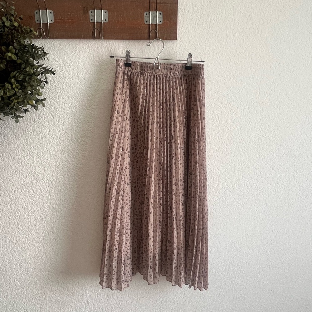 Amazon Gold Midi Pleated A-line Skirt for Work